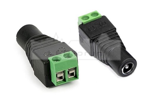 DC SOCKET 2.1/5.5 LED rýchloskrutkový konektor