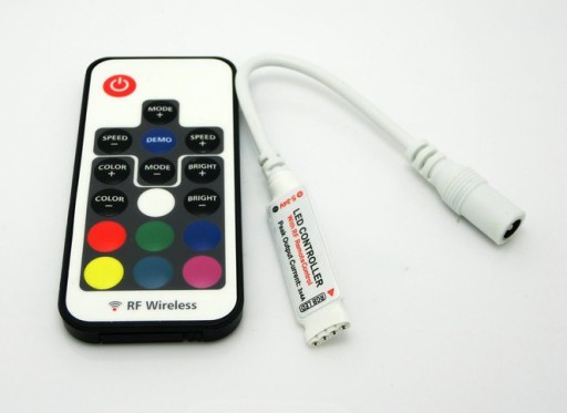RGB RF ovládač/ovládač + diaľkové ovládanie 17 pre LED pásy