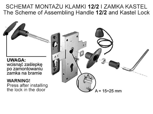 Zámková kľučka KASTEL pre brány a garážové brány