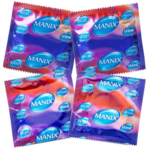 UNIMIL MATES FLAVORS CONDOMS 4 príchute MÄTA VANILKA JAHODA BANÁN