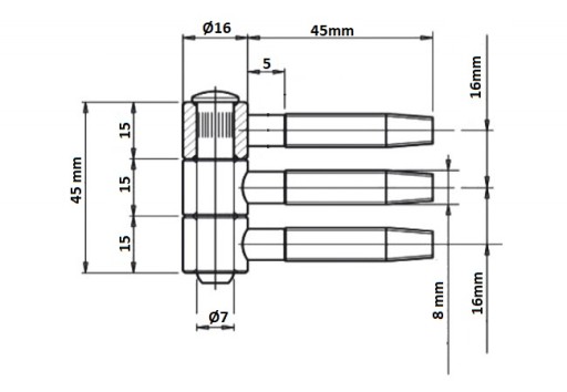 3-DIELNY SKRUTKOVÝ PÁN fi16x45 mm - pozinkovaný -