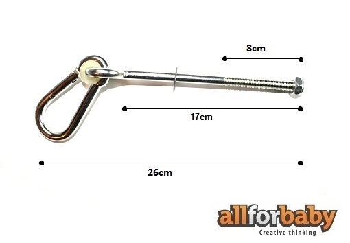 A4B UPEVŇOVACÍ KONEKTOR KRABÍNA JEDNODUCHÁ 17 CM