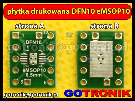DFN10 / eMSOP10 doska plošných spojov _________ PCB-058