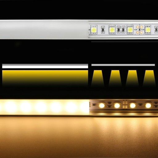 BIELY POVRCH PVC PROFIL pre LED 1m + LAMPA