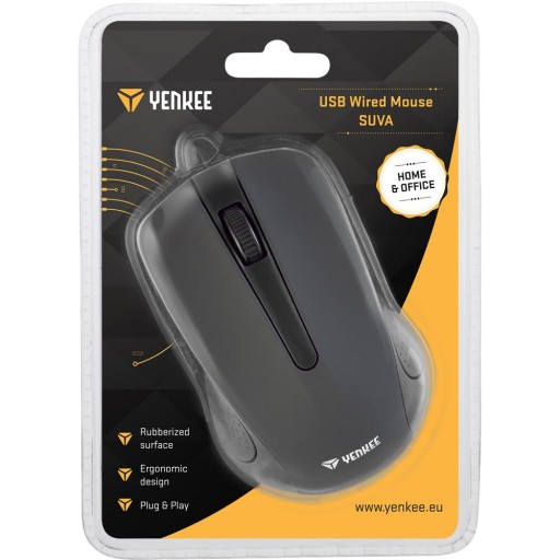 Pevná USB káblová myš Yenkee BLACK