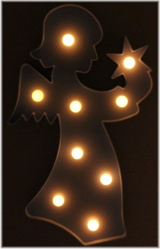 VEĽKÁ ANJELSKÁ LAMPA 9 LED ANJELOVÁ DEKORÁCIA NA OKNO MODRÁ
