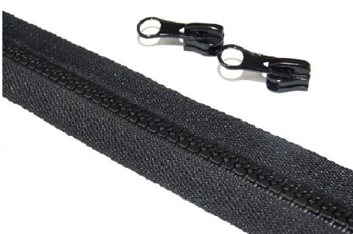 Páska na zips KOSTKA Zipper Express Black 5mm + 2 jazdce