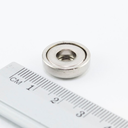NEODYMOVÝ MAGNET S OTVOROM NA SKRUTKU B16 - SADA - 4 KUSY