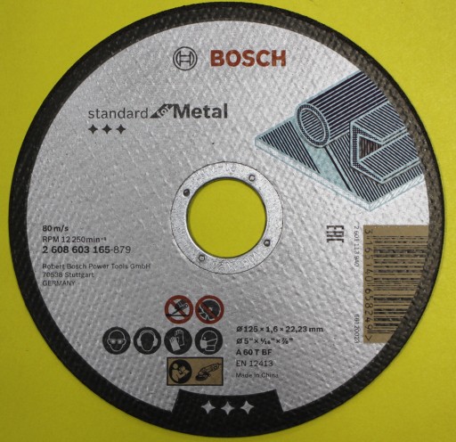 BOSCH KORUNDOVÝ KOTÚČ NA KOV 125 x 1,6 x 22,2