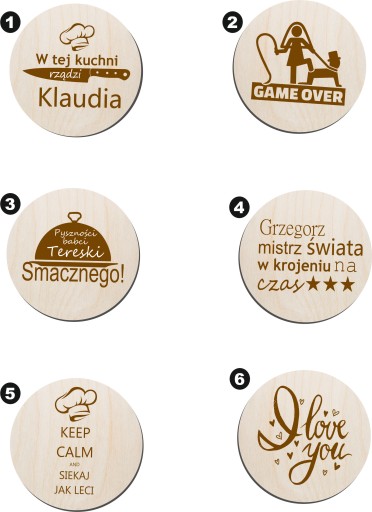 DREVENÁ KUCHYŇSKÁ DOSKA S VAŠÍM GRAVÍM, okrúhla