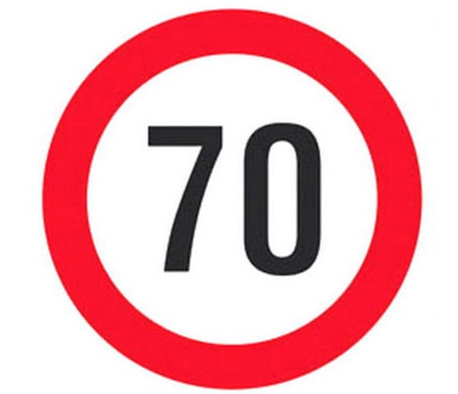 INFORMAČNÁ NÁLEPKA OBMEDZENIE RÝCHLOSTI 70 km/h