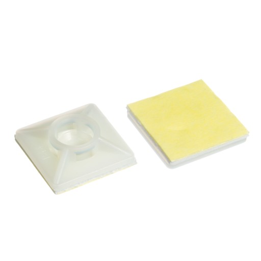 Montážne podstavce pre upínacie pásky 19x19mm, biela