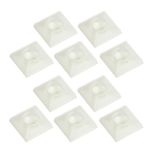 Montážne podstavce pre upínacie pásky 19x19mm, biela
