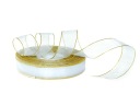 Šifónová stuha 40 METROV 13 mm BIELA ​​organza