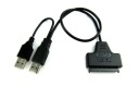 SATA 22 pinový kábel na 2x USB HDD 2,5 SSD DISK 0,5 m