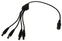 Zásuvka adaptéra / 4x zástrčka DC 2.1 / 5.5 25cm rozbočovač splitter (2307a