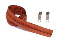PÁSKA NA Zips 5mm SVETLOHNEDÁ (ČERVENÁ) + 2 Zipsy