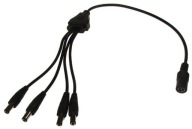 Zásuvka adaptéra / 4x zástrčka DC 2.1 / 5.5 25cm rozbočovač splitter (2307a
