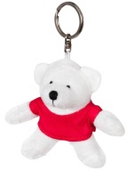Maskot Keychain White Teddy Bear in Tričko - 10cm