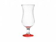 Koktejlový pohár 420 ml s farebným dnom - červený