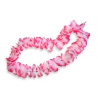 Havajský ružový outfit HEADBAND náhrdelník