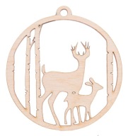 BAUBLE PRÍVESOK na vianočný stromček DECOUPAGE soby P18