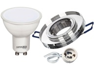 Sada GLASS halogénová žiarovka okrúhla + LED GU10 5W