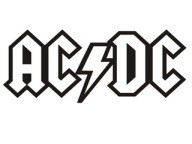 NÁLEPKA AC/DC NA AUTO, MOTORKU, GUITARU, DVERE..