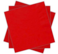 Trojvrstvové RED obrúsky Narodeninové svadobné prijímanie Welele 25x25cm 20 ks.