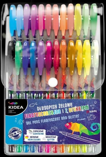KIEDA GUĽOVKOVÉ PERÁ SCHOOL trblietavé fluo 24 FARIEB sada