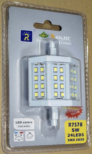LED FILAMENT R7S 5W 420lm J78 TEPLEJ BIELY HALOGEN