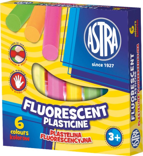 Astra fluorescenčná plastelína 6 farieb