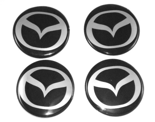 MAZDA 70mm EMBLÉMY NÁLEPKY LOGO, NÁBOJE RÁFKY