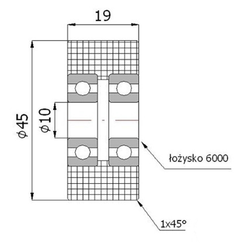 Koleso Plastová rolka fi. 45 mm s ložiskami