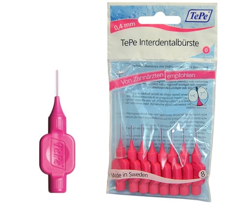 TePe Original čističe rúr 0,4 mm RUŽOVÁ veľkosť. 0 - 8 ks