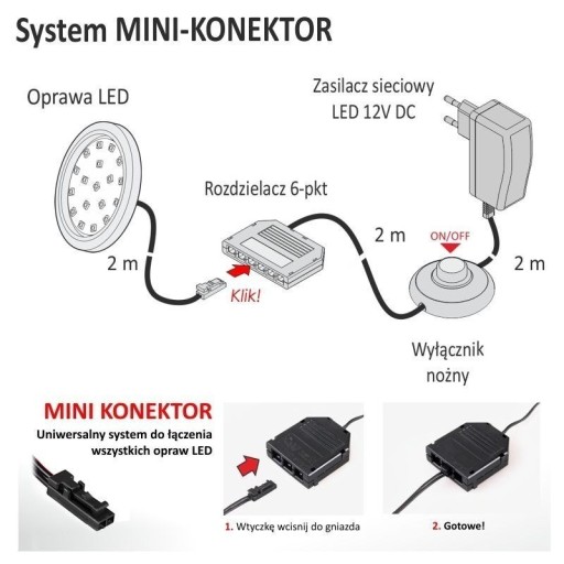 LED svietidlo orbit biele 1,5W 12VDC studená