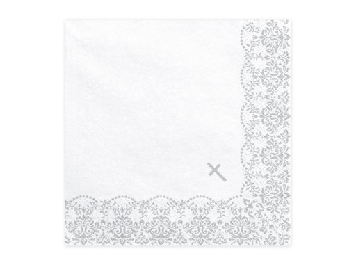Prijímacie obrúsky 33x33 cm Strieborná ozdoba