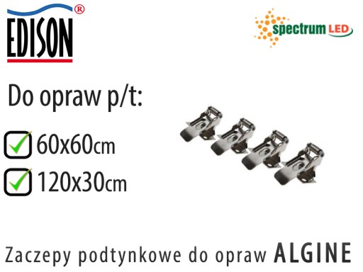 Háčiky pre zapustenú montáž ALGINE stropný K-G hák