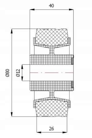 fi 80mm KOLESÁ KOLIESKA GUMOVÉ PLASTOVÉ -9TS