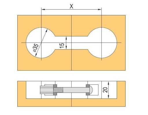 Konektor pre pripojenie stolovej dosky 120mm