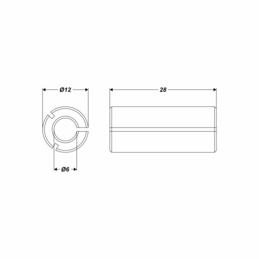 Redukcia pre frézy 12 x 6 x 28 mm
