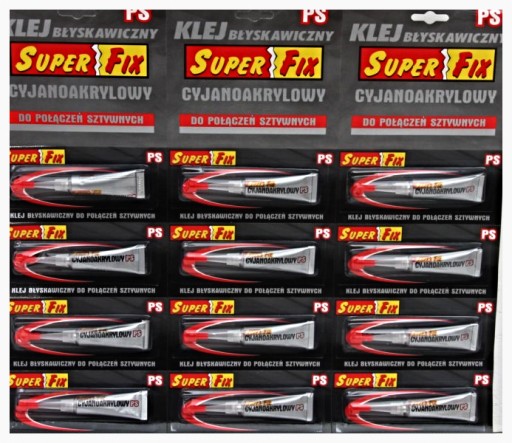 Kyanopanové lepidlo SUPER FIX 2g (12ks) tuhé