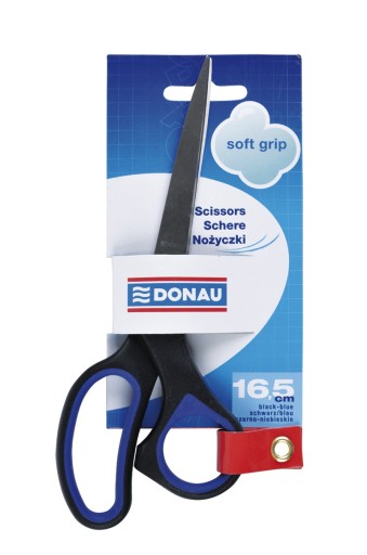 DONAU KANCELÁRSKE NOŽNICE SOFT GRIP 16,5CM MODRÉ