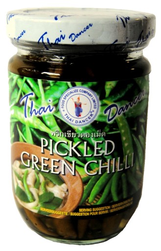 Marinované zelené chilli papričky 200g Thai Dancer