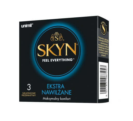 Unimil Skyn Ekstra Moisturized nelatexové kondómy 3 ks