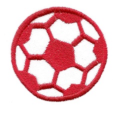 FUTBAL bielo/čierna 6cm nášivka TERMO MANUFACTURER