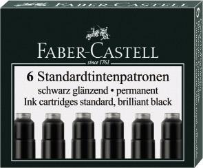Náplne do pera FABER CASTELL krátke, 6 ks, čierne