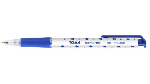 Zasúvacie guľôčkové pero Blue Toma