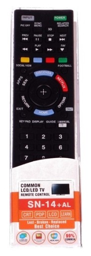 UNIVERZÁLNE DIAĽKOVÉ OVLÁDANIE PRE SONY SMART TV 3D LED LCD