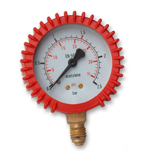 PREVÁDZKOVÝ ACETYLÉNOVÝ MANOMETER 2,5 BAR ZÁVIT G1/4